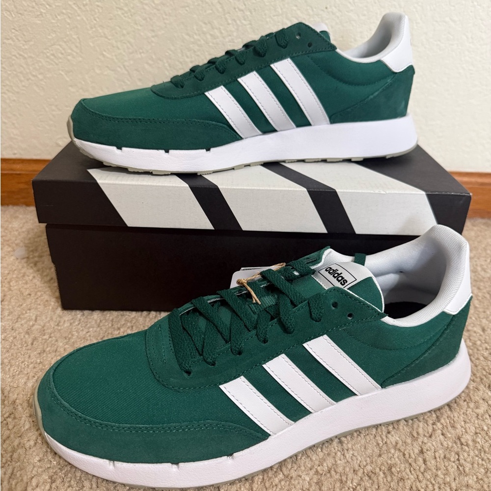 Adidas Run 60s 2.0 Shoes Mens H00354 Green White Athletic Sneakers New All Sizes